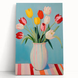 Maximalist Wall Art - Bold Tulip Vase Decor with Vibrant Red and Yellow Hues