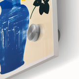 Maximalist Wall Art: Bold Floral Arrangement in Blue Vase – Eclectic Decor