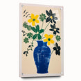 Maximalist Wall Art: Bold Floral Arrangement in Blue Vase – Eclectic Decor