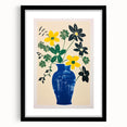 Maximalist Wall Art: Bold Floral Arrangement in Blue Vase – Eclectic Decor