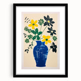 Maximalist Wall Art: Bold Floral Arrangement in Blue Vase – Eclectic Decor