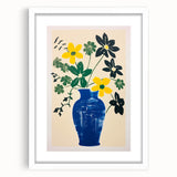 Maximalist Wall Art: Bold Floral Arrangement in Blue Vase – Eclectic Decor