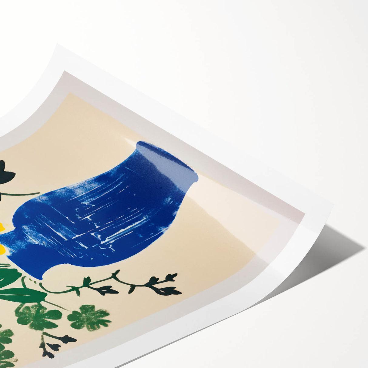 Maximalist Wall Art: Bold Floral Arrangement in Blue Vase – Eclectic Decor