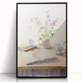 Maximalist Wall Art: Serene Still Life with Books and Flowers – Eclectic Decor
