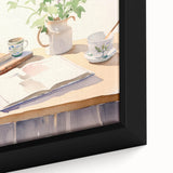 Maximalist Wall Art: Serene Still Life with Books and Flowers – Eclectic Decor