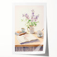 Maximalist Wall Art: Serene Still Life with Books and Flowers – Eclectic Decor