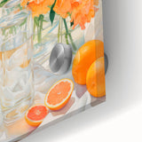 Maximalist Wall Art: Vibrant Still Life with Flowers and Oranges – Eclectic Decor