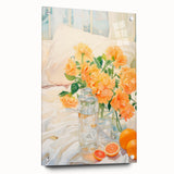 Maximalist Wall Art: Vibrant Still Life with Flowers and Oranges – Eclectic Decor