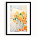 Maximalist Wall Art: Vibrant Still Life with Flowers and Oranges – Eclectic Decor