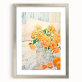 Maximalist Wall Art: Vibrant Still Life with Flowers and Oranges – Eclectic Decor