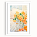 Maximalist Wall Art: Vibrant Still Life with Flowers and Oranges – Eclectic Decor