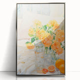 Maximalist Wall Art: Vibrant Still Life with Flowers and Oranges – Eclectic Decor