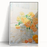 Maximalist Wall Art: Vibrant Still Life with Flowers and Oranges – Eclectic Decor