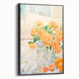 Maximalist Wall Art: Vibrant Still Life with Flowers and Oranges – Eclectic Decor
