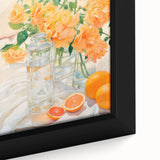 Maximalist Wall Art: Vibrant Still Life with Flowers and Oranges – Eclectic Decor