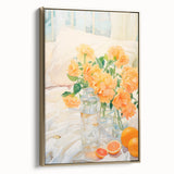 Maximalist Wall Art: Vibrant Still Life with Flowers and Oranges – Eclectic Decor