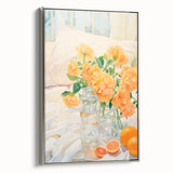 Maximalist Wall Art: Vibrant Still Life with Flowers and Oranges – Eclectic Decor