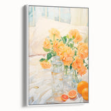 Maximalist Wall Art: Vibrant Still Life with Flowers and Oranges – Eclectic Decor