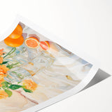 Maximalist Wall Art: Vibrant Still Life with Flowers and Oranges – Eclectic Decor