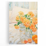 Maximalist Wall Art: Vibrant Still Life with Flowers and Oranges – Eclectic Decor