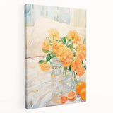 Maximalist Wall Art: Vibrant Still Life with Flowers and Oranges – Eclectic Decor