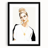 Maximalist Wall Art: Bold Portrait with Gold Accents – Eclectic Decor