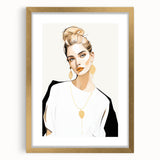 Maximalist Wall Art: Bold Portrait with Gold Accents – Eclectic Decor