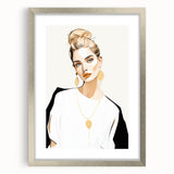 Maximalist Wall Art: Bold Portrait with Gold Accents – Eclectic Decor