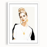 Maximalist Wall Art: Bold Portrait with Gold Accents – Eclectic Decor