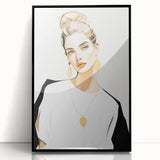 Maximalist Wall Art: Bold Portrait with Gold Accents – Eclectic Decor