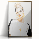 Maximalist Wall Art: Bold Portrait with Gold Accents – Eclectic Decor