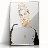 Maximalist Wall Art: Bold Portrait with Gold Accents – Eclectic Decor