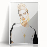 Maximalist Wall Art: Bold Portrait with Gold Accents – Eclectic Decor