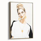 Maximalist Wall Art: Bold Portrait with Gold Accents – Eclectic Decor