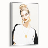 Maximalist Wall Art: Bold Portrait with Gold Accents – Eclectic Decor