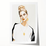 Maximalist Wall Art: Bold Portrait with Gold Accents – Eclectic Decor