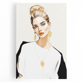 Maximalist Wall Art: Bold Portrait with Gold Accents – Eclectic Decor