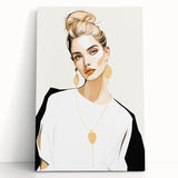 Maximalist Wall Art: Bold Portrait with Gold Accents – Eclectic Decor