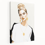 Maximalist Wall Art: Bold Portrait with Gold Accents – Eclectic Decor