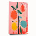 Maximalist Wall Art: Bold Abstract Fruit with Pink Background – Eclectic Decor