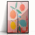 Maximalist Wall Art: Bold Abstract Fruit with Pink Background – Eclectic Decor