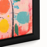 Maximalist Wall Art: Bold Abstract Fruit with Pink Background – Eclectic Decor