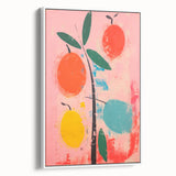 Maximalist Wall Art: Bold Abstract Fruit with Pink Background – Eclectic Decor