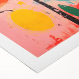 Maximalist Wall Art: Bold Abstract Fruit with Pink Background – Eclectic Decor