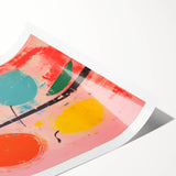 Maximalist Wall Art: Bold Abstract Fruit with Pink Background – Eclectic Decor