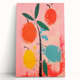 Maximalist Wall Art: Bold Abstract Fruit with Pink Background – Eclectic Decor