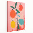 Maximalist Wall Art: Bold Abstract Fruit with Pink Background – Eclectic Decor