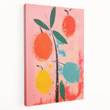 Maximalist Wall Art: Bold Abstract Fruit with Pink Background – Eclectic Decor