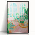 Maximalist Wall Art: Cozy Indoor Scene with Plants and Pink Accents – Eclectic Decor