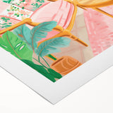 Maximalist Wall Art: Cozy Indoor Scene with Plants and Pink Accents – Eclectic Decor